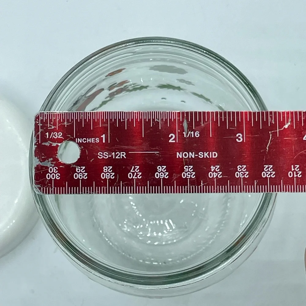 VTG yogurt Glass 1L Jar w/ Cows & Flowers Storage W/ White Lid Made In France‎